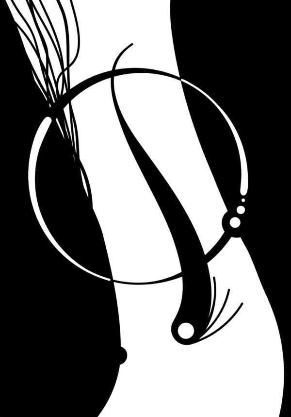 A black and white image of a pair of scissors.