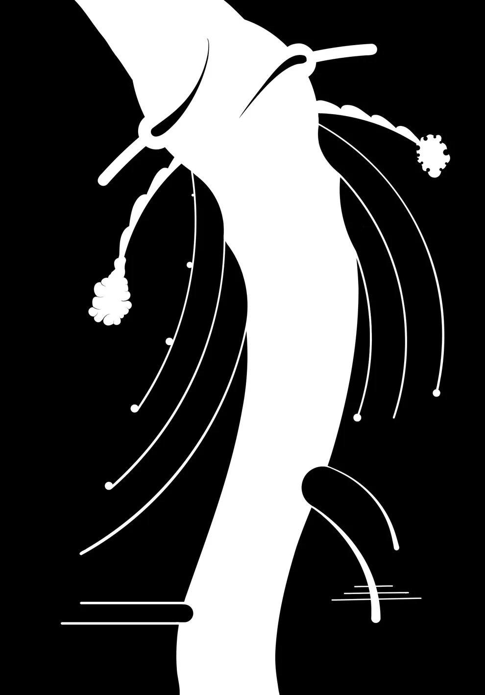 A white silhouette of a person with a microphone.